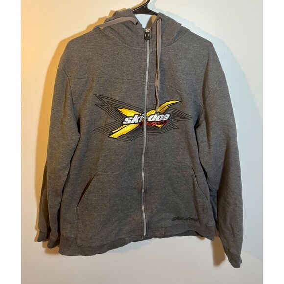 Ski‑Doo Team Gray Zip‑Up Hoodie Pullover — BRP Canada, Unisex Large - Picture 1 of 5
